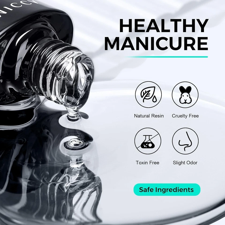 Base Top Coat Gel UV Nagellack 3 X 15ml Enthält Matte No Wipe Nagellacke - Bild 2 von 4