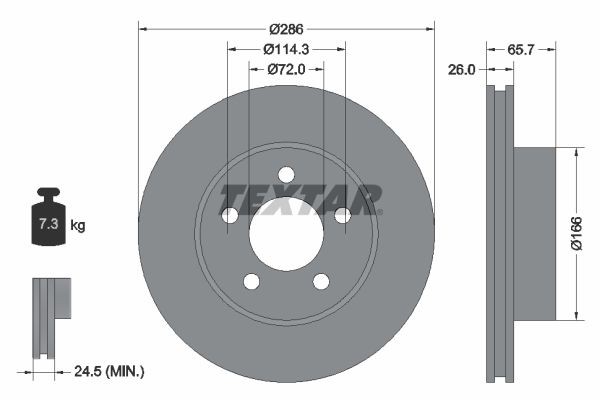 Textar 92169003 Bremsscheibe FüR Ford USA-image