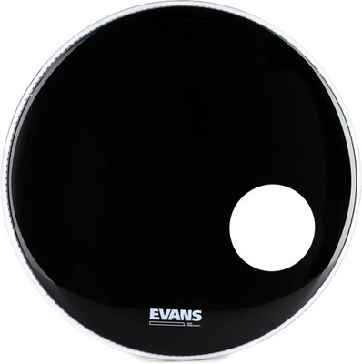 Evans EQ3 Black Resonant Bass Drumhead - 20'' - With Port