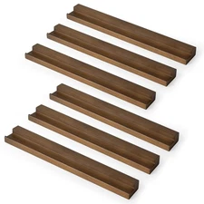 Vinyl Wall Mount, 6 Pack Solid Wood Record Shelf, Album Record Holder Display...