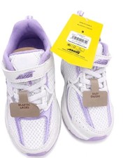 Zapatillas deportivas AVIA para niñas blancas púrpuras con cordones elásticos de gancho y bucle talla 9 nuevas con etiquetas