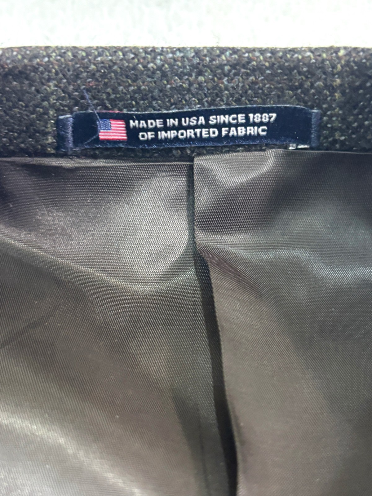 Hart Schaffner Marx 44R green windowpane plaid blazer jacket sport suit coat usa