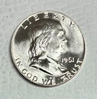 1961-D Silver Ben Franklin Half Dollar, Brilliant Uncirculated