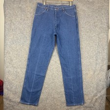 VTG Wrangler Jeans Mens 36x36 Blue 31MWZ Cowboy Cut Western Made In USA 90s