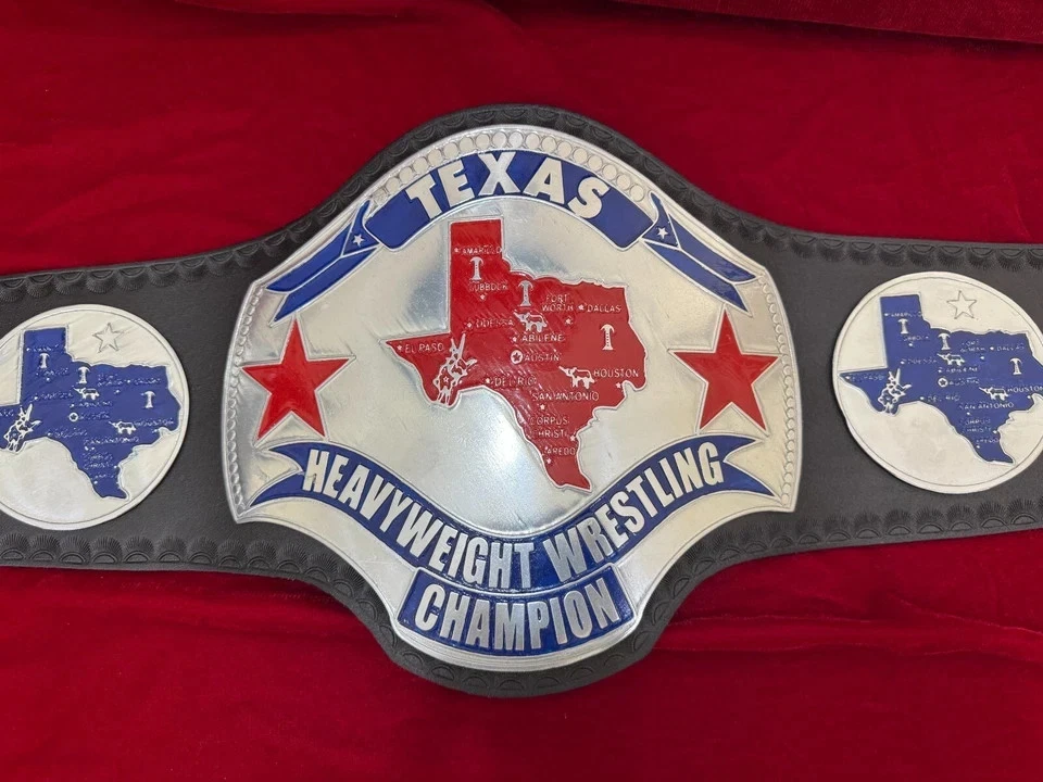 Texas Heavyweight Wrestling Championship Replica Title Belt Adult Size 2mm - Image 4 of 4