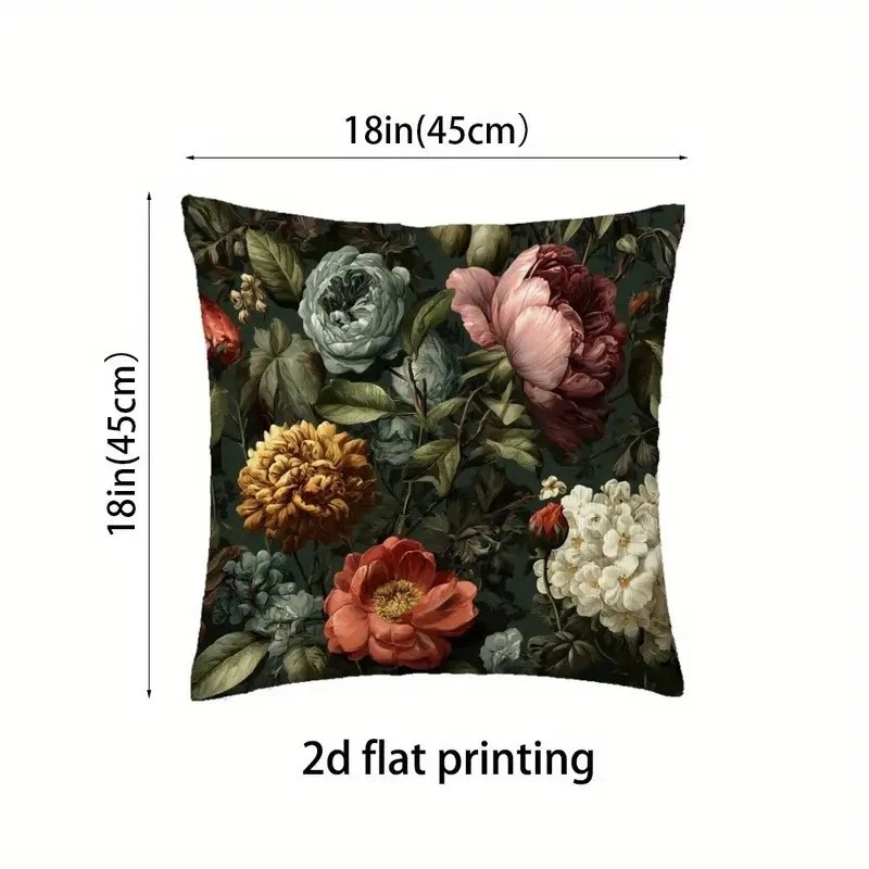 Kissen Bezug Samt 45 cm floral Schlafzimmer Bett Geschenk wie Essenza Deko - Bild 4 von 4