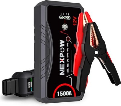 NEXPOW Starthilfe Powerbank 1500A 12V USB LED Taschenlam