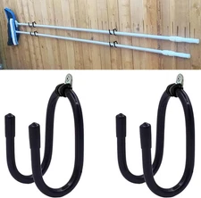 2 Pack Pool Pole Hanger/Hook Cleaning Tool Holder and Organizer for Poles