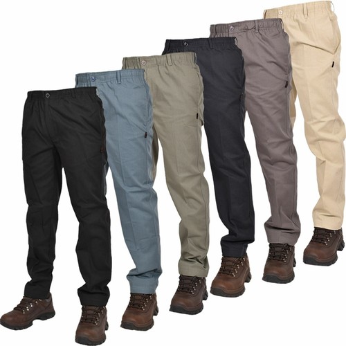 Da Uomo Vita Elasticizzata Rugby Lavoro Pantaloni Casual Pantaloni con  coulisse SMART regolari | eBay