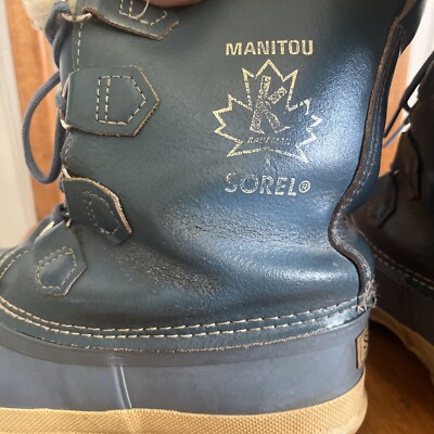SOREL Manitou Insulated Blue Wool Insert Duck Boots Men Size  display picture 1