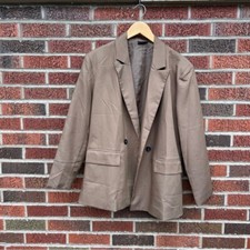 Miou Muse Cool Tan Oversized Blazer Suit Jacket