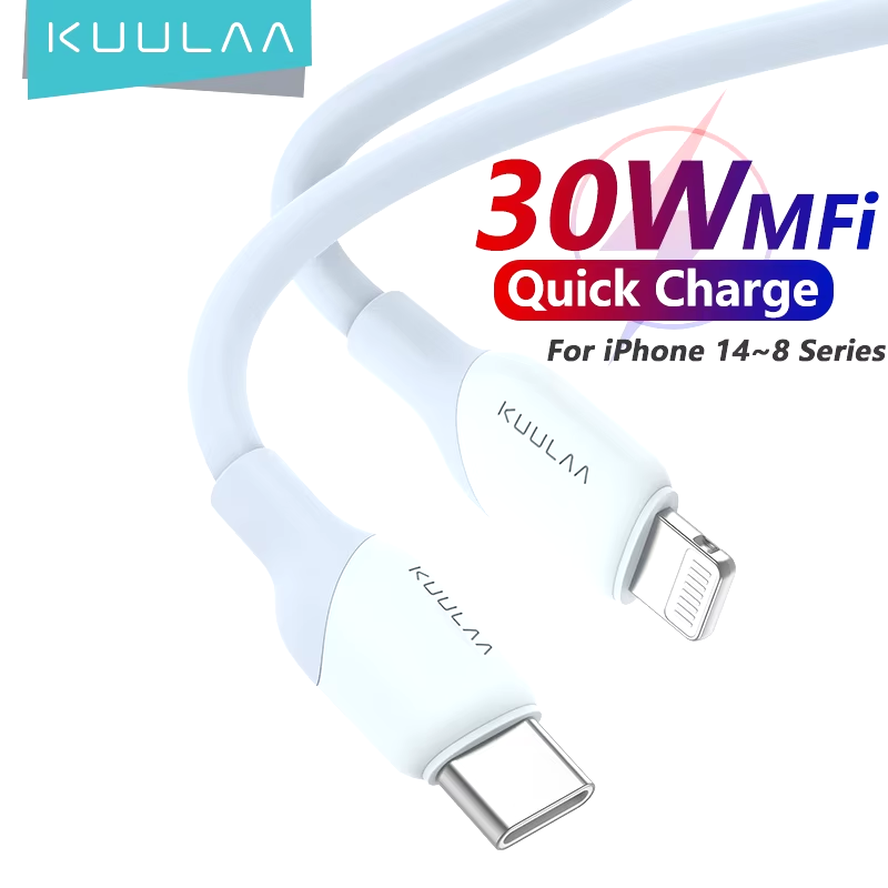 KUULAA USB C Cable PD30W MFi-Certified for iPhone 14 USB C to Lightning Cable-image