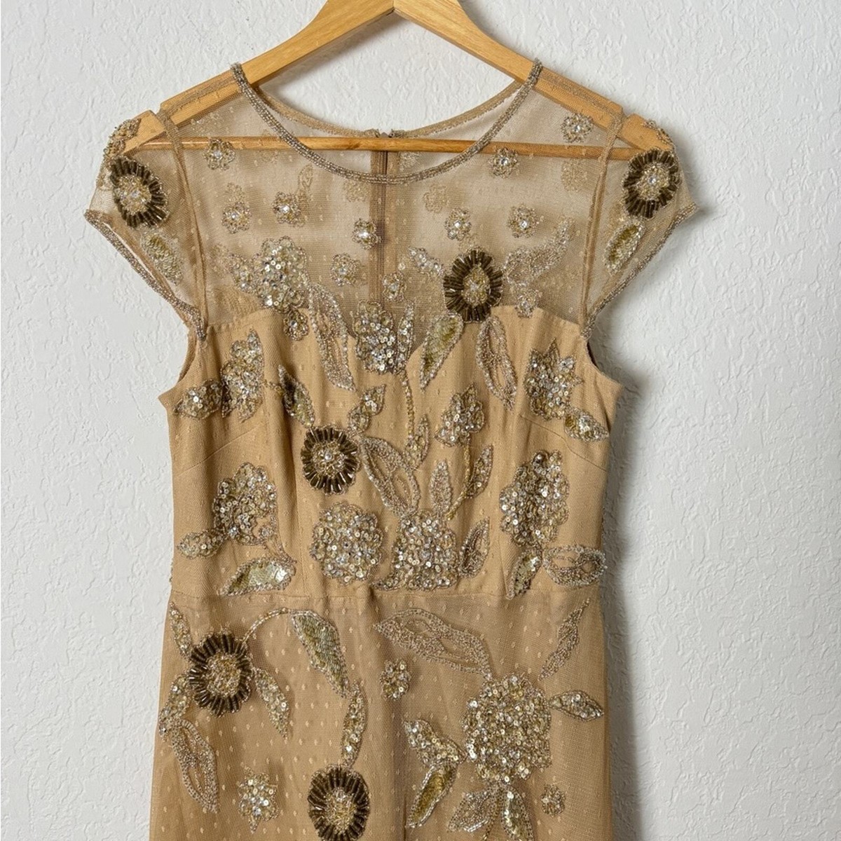 金タグ　Aidan Mattox　Flower　S〜Mサイズ AIDAN MATTOX Floral Bead-Embroidered Gown size 10 | eBay