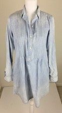 Denim & Supply Ralph Lauren Women Pintucked Chambray Denim Dress S Small