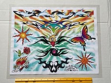 Vintage Art Tattoo Flash Sheet Slave to the Needle Aaron Bell /T319