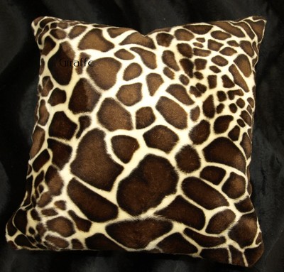 Giraffe Pillow Cover Faux Fur Pillow 16x16 (set of 2)