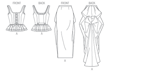 NEW OOP VICTORIAN STEAMPUNK DRESS GOWN BONED TOP SKIRT PATTERN BUTTERICK B6305 - Picture 7 of 7