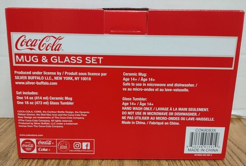 Coca-Cola Christmas Polar Bear Mug & Glass Set 2 Piece NEW - Picture 2 of 2