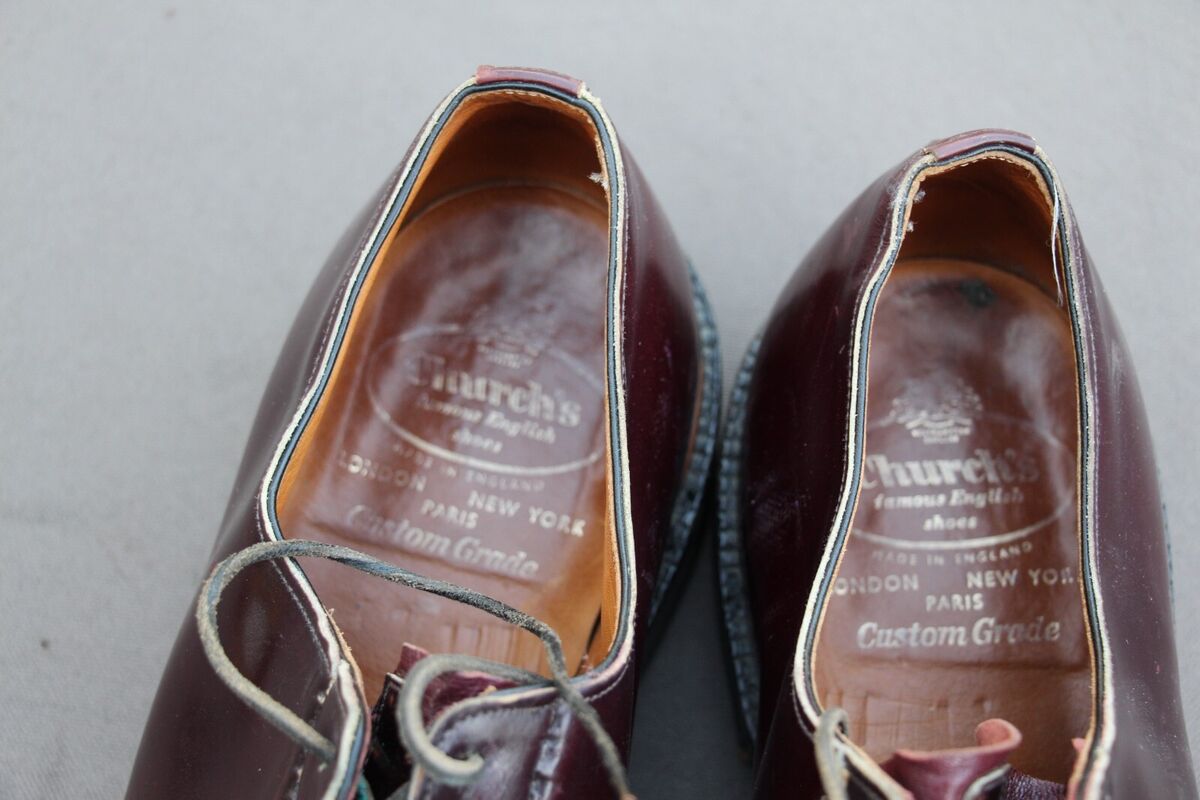 Church's Mens Shoes Shell Cordovan Burgandy UK12 US 13 D Church's Mens Shoes Shell Cordovan Burgandy UK12 US 13 D