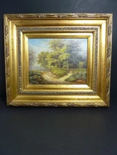 CLASSY HANDSOME ORIGINAL OIL ON CANVAS SCENERY BY ARTIST SIGNED FRAMED HQ 385