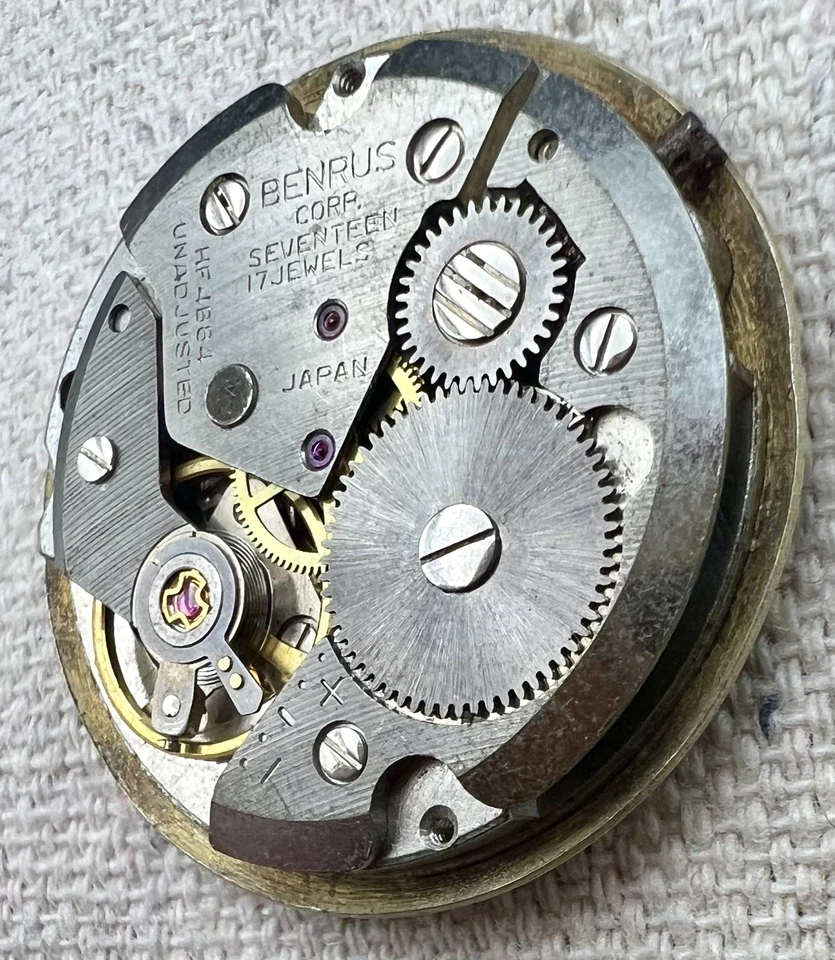 MOVIMIENTO RELOJERO JAPONÉS BENRUS HF-4B84 17J PIEZAS REPARACIÓN ESFERA #X75 Foto 3 de 4