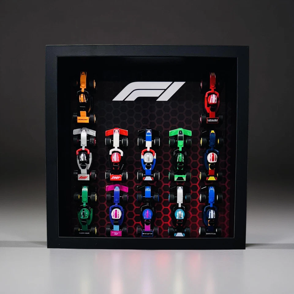 Marco de exhibición para Lego ® Fórmula Uno F1 Minifiguras Serie Coches de carreras 71049 27 cm