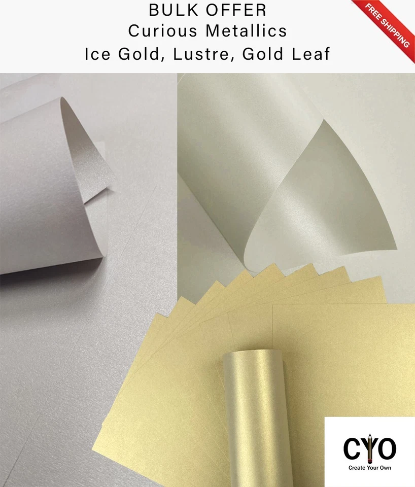 Curious Metallic Paper & Card | 120–300gsm | A4 A3 | Bulk Craft & Print Offer
