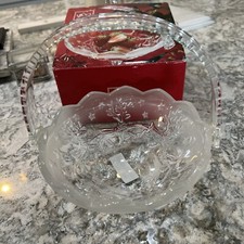 Vtg. Mikasa Silent Night Basket 8 1/4  Crystal Christmas Germany