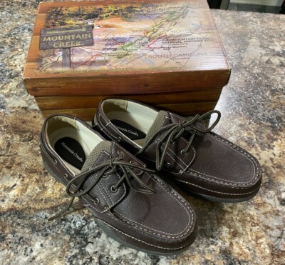New Mens Mountain Creek Boat Shoes-Size 8-Dark Brown-Lace Up 