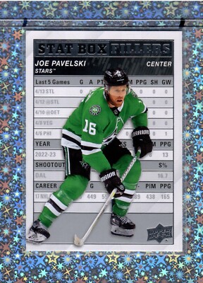 Dallas Stars - Joe Pavelski - 2023-24 UD Series 1 - Stat Box Fillers - #SB-13