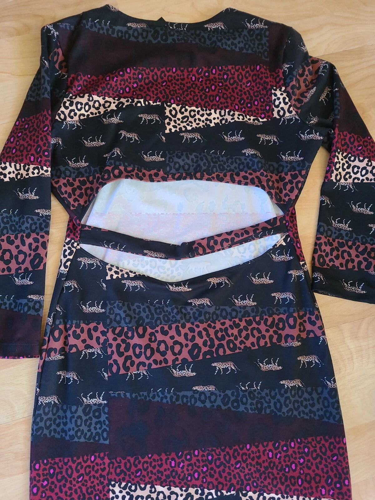 UNDERCOVER VICTORIA'S SECRET SPORT BODYCON CUT OUT ANIMALE PATCHWORK TAGLIA S