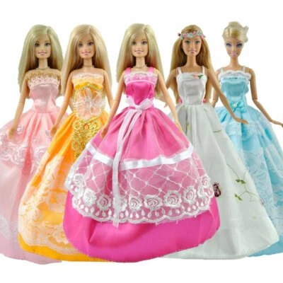 FAT-CATZ-COPY-CATZ 3x PUPPENKLEIDUNG KUGELKLEID HOCHZEIT PRINZESSINNENKLEID 3x SCHUHE KOSTENLOS P&P UK VERKÄUFER