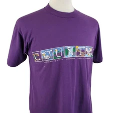 Vintage Screen Stars T-Shirt Mens Large COUNTRY Purple Single Stitch 80s 90s USA