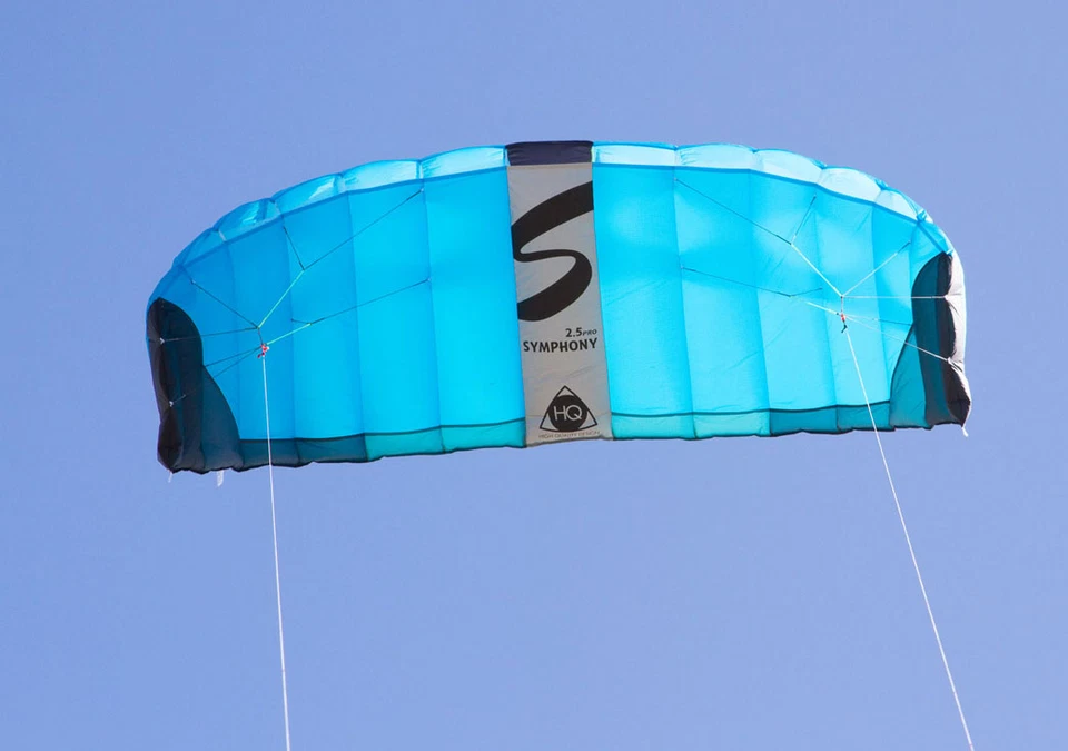 HQ Kites Symphony Pro 2.5 R2F Neon Blue Power Kite Lenkmatte Lenkdrachen - Bild 2 von 3