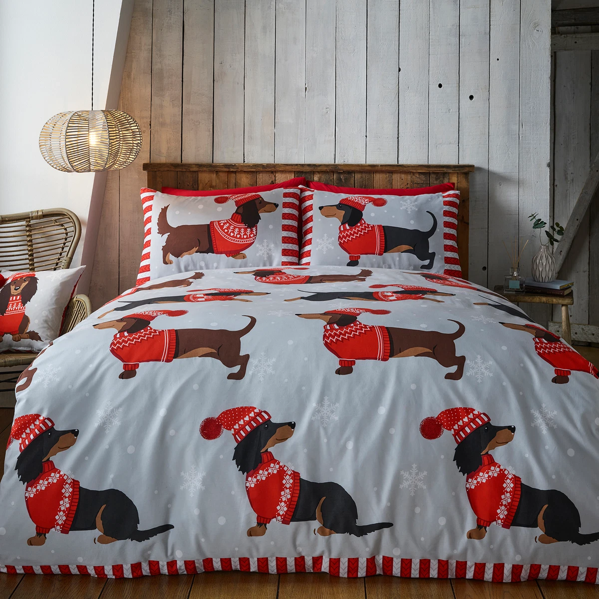 Royal Santa Set Copripiumino E Federa Con Babbo Natale E Pupazzo Di Neve – Morbida Microfibra, Design Moderno, Varie Misure (Singolo, Matrimoniale, King) - 3