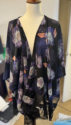 #ad Jessica Simpson Maternity Floral Kimono Flowy Cover Up Short Sleeved O S $14.99