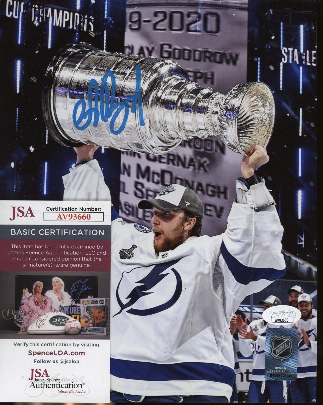 AUCTION 1 Andrei Vasilevskiy Signed 8x10 Tampa Hockey Photo AUTO JSA