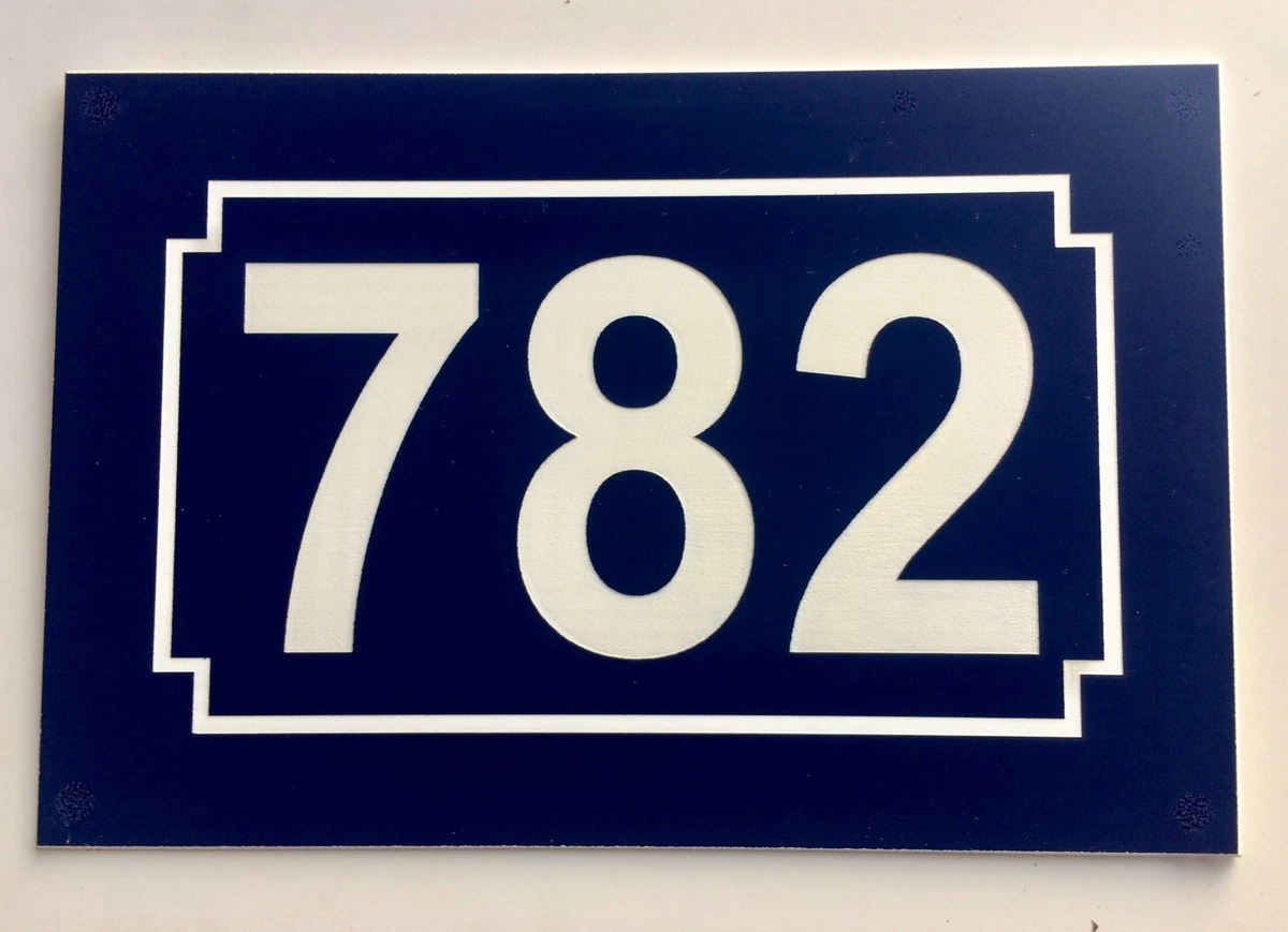 Plaque De Maison émaillée Numéro 45 - Marque Girod - Bleu 150x100 Mm