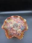 Vintage Carnival Glass Ruffled Edge Bowl - Windmill Pattern Marigold