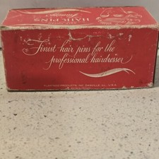Vintage Flamingo Brand Box of 1 3/4  Ball Tipped Hair Pins Brown
