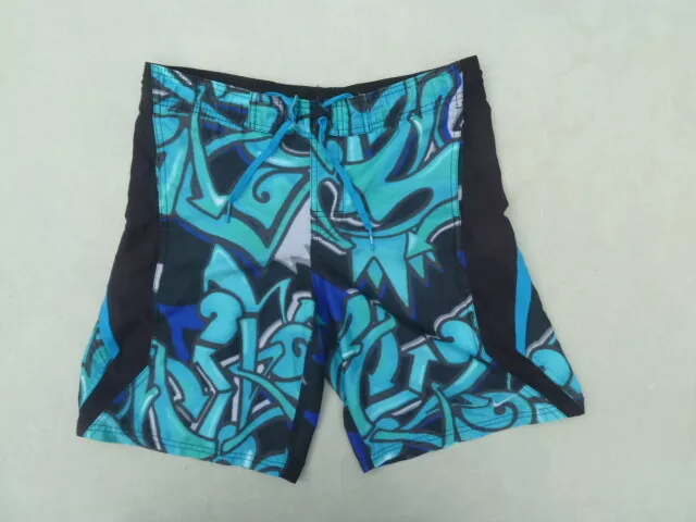 Nike Vintage Graffiti graphic print Swim Shorts Men s Small Black Blue