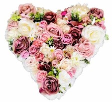 Beautiful Silk Flowers Heart Shape Wreath ideal for a funeral or other occasions