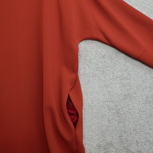 Natori Shift Dress Women XL Rust Stretch Crepe Applique Lagenlook Minimalist - Picture 12 of 14