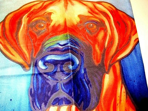 Square Colorful Bullmastiff Cotton Chenille Pillow Cover 17" x 17" NEW (#49) - Picture 3 of 4