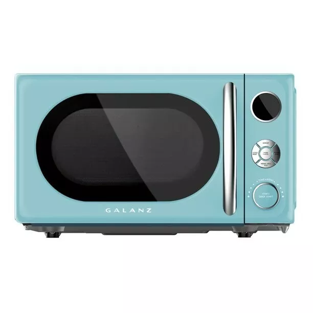 Mini Small Microwave Oven Countertop 0.7 Cu.Ft. 700 Watt Blue Retro Design