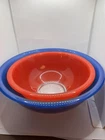 Vtg Pyrex 1986 Rainbow Glass 4L #326 Blue , 2.5L #326 Red~Nesting/Mixing Bowls