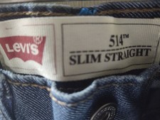 Levis 514 Slim Straight Kids 8 Regular W 24" X L 22" Blue Denim w/ Silver Shine