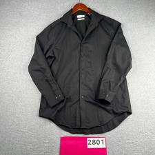Calvin Klein Infinite Wrinkle Free Shirt Black Casual Button Up Long Sleeve L