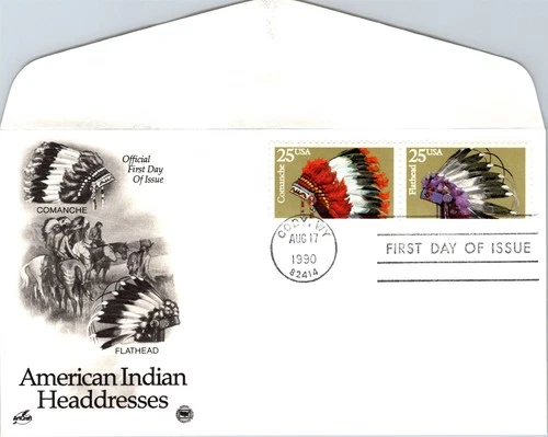 S07-7571, AMERICAN INDIAN HEADDRESSES, ARTCRAFT FIRST DAY COVER