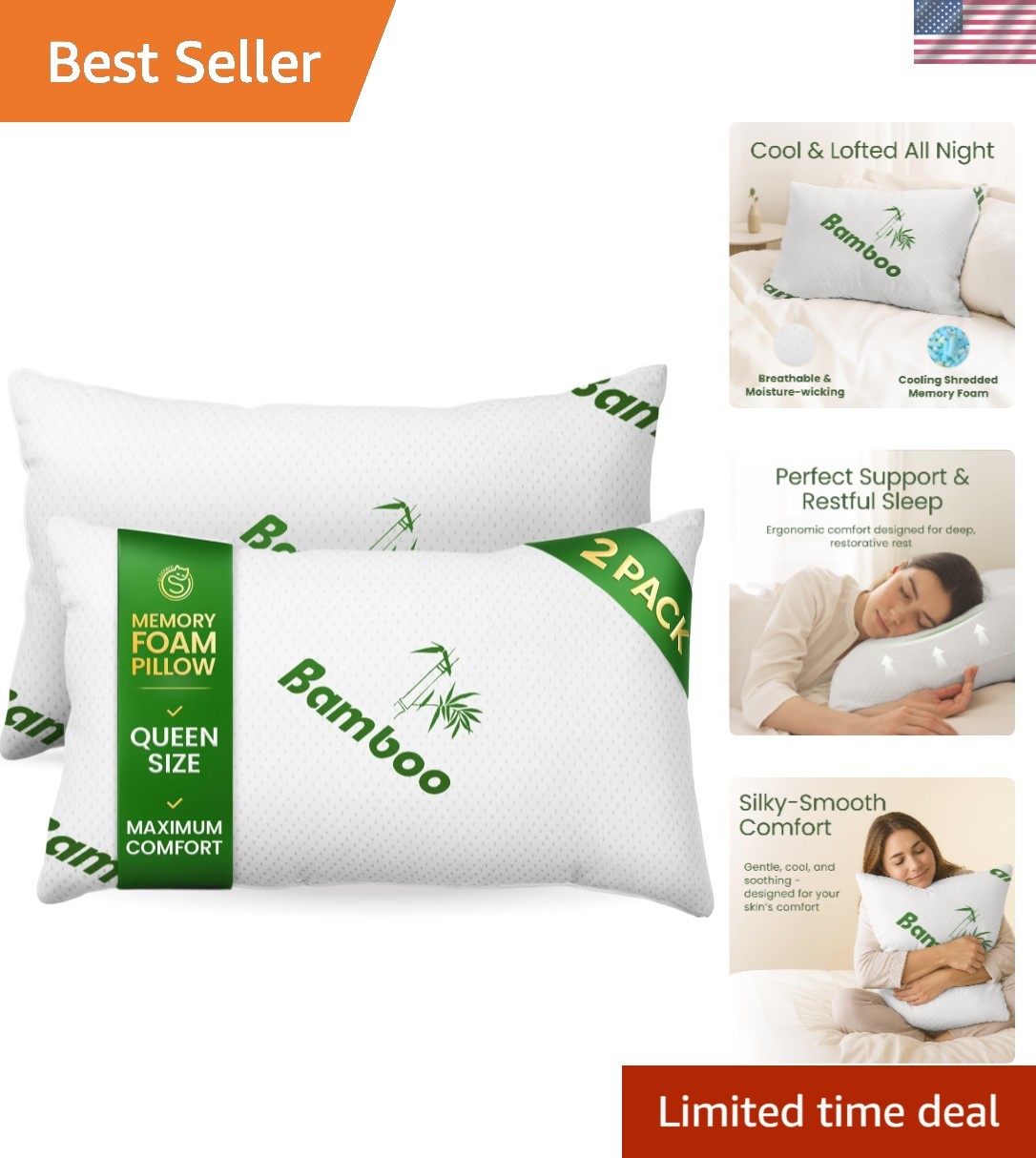 Set Of 2 - Easy Clean And Cooling Comfort